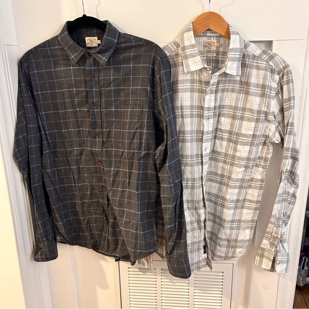 Faherty Movement Men's Casual Plaid Button-down Shirt lot size Small